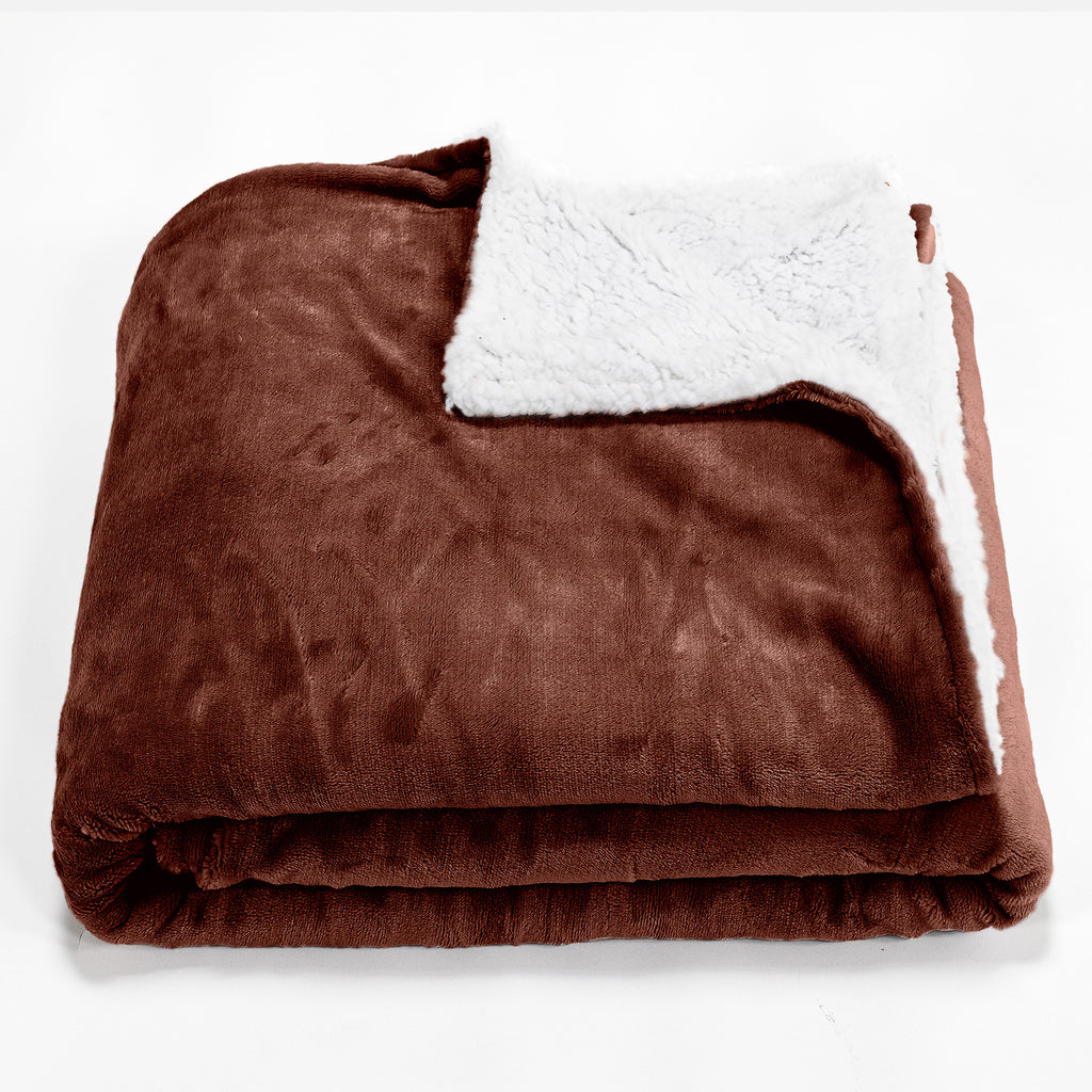 Couverture Sherpa - Polaire Marron 01