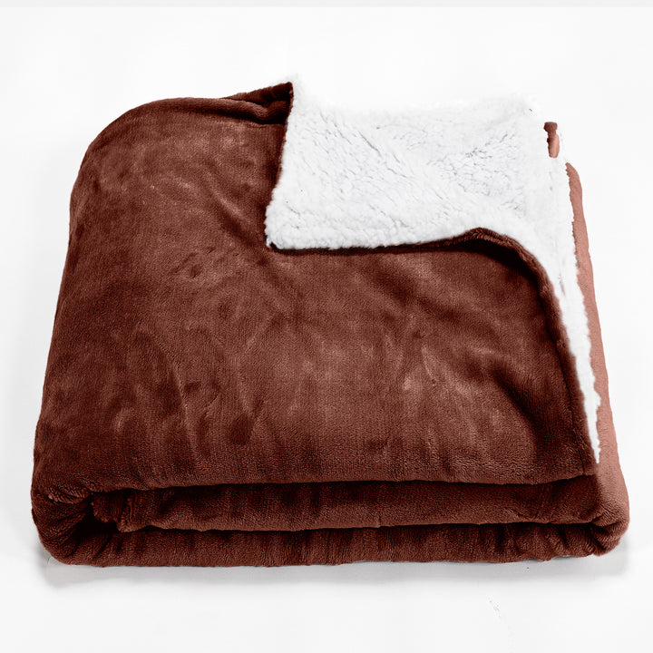 Couverture Sherpa - Polaire Marron 01