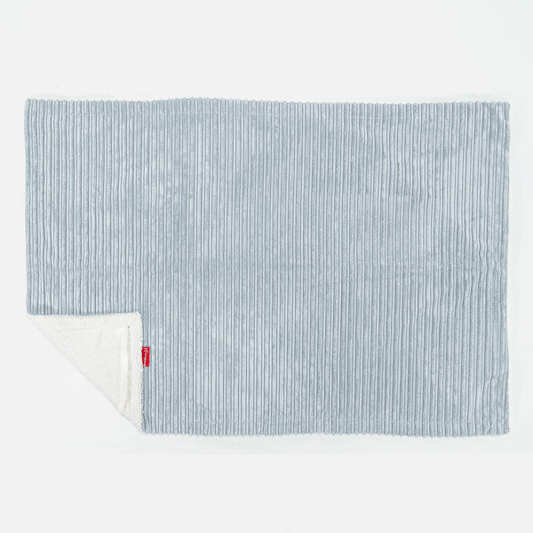 Plaid / Couverture Sherpa - Côtelé Bébé Bleu 02