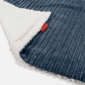 Plaid / Couverture Sherpa - Côtelé Bleu Marine