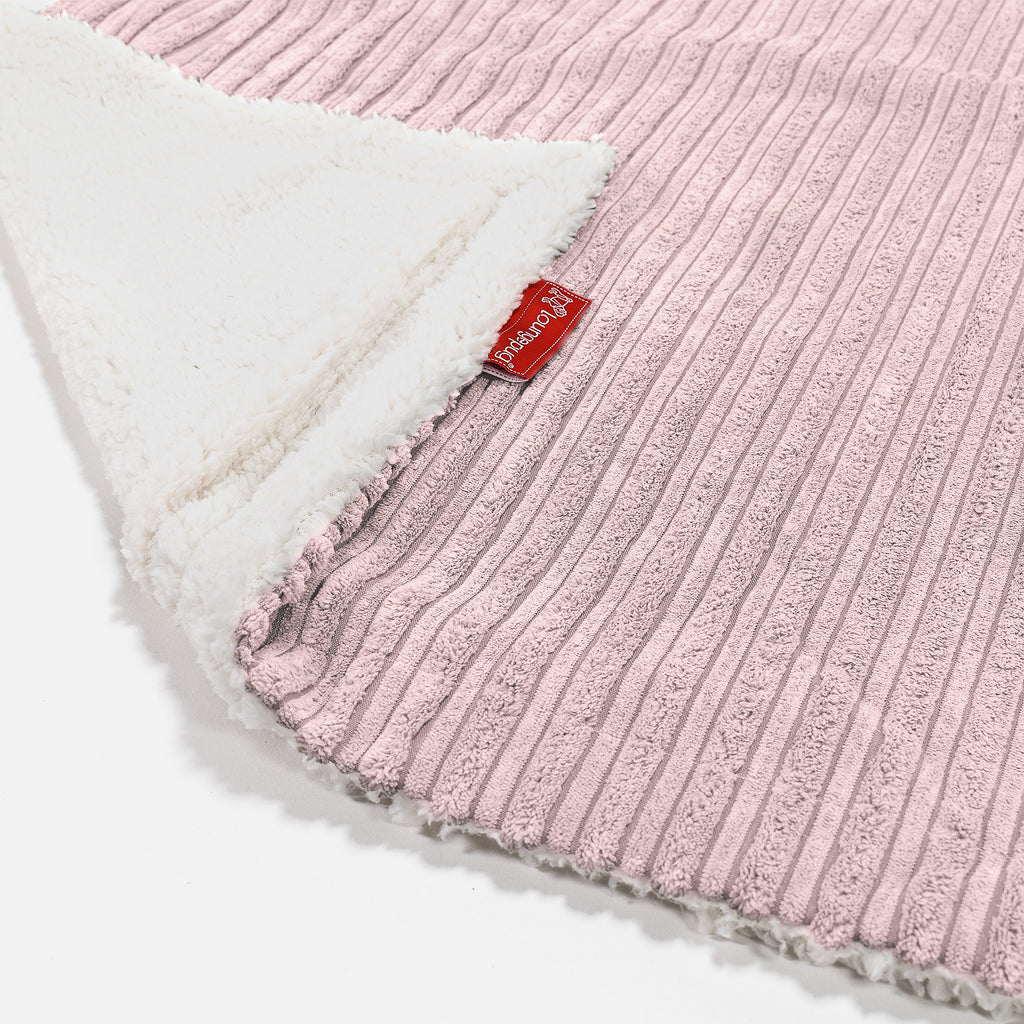 Plaid / Couverture Sherpa - Côtelé Rose 02