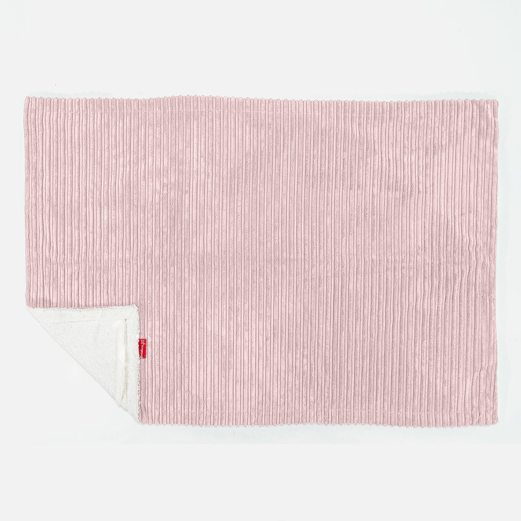 Plaid / Couverture Sherpa - Côtelé Rose 03