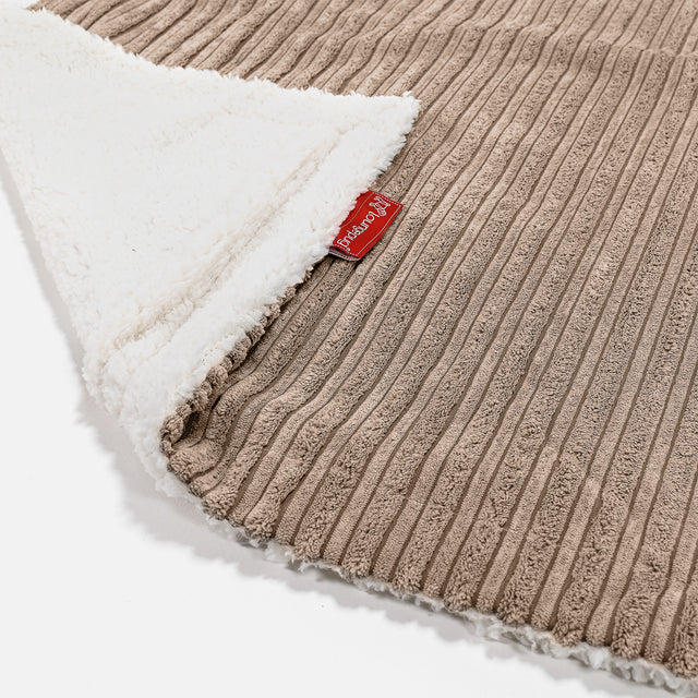 Plaid / Couverture Sherpa - Côtelé Sable 02