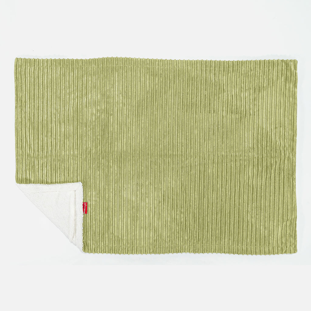 Plaid / Couverture Sherpa - Côtelé Vert Acide 03