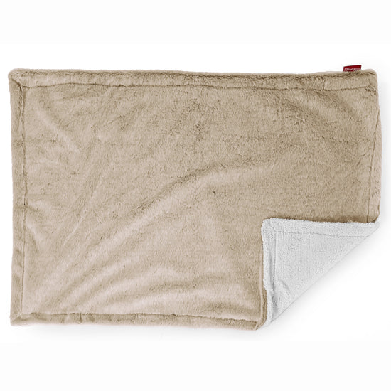 Plaid / Couverture Sherpa - Fausse Fourrure Lapin Brun Doré 03