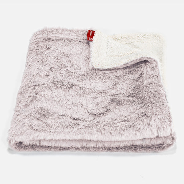 Plaid / Couverture Sherpa - Fausse Fourrure Lapin Rose Pastel 01