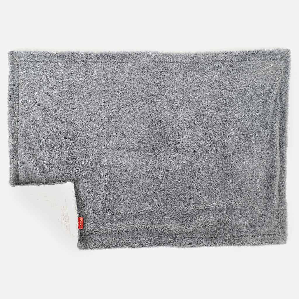 Plaid / Couverture Sherpa - Fausse Fourrure Nounours Gris Foncé 02