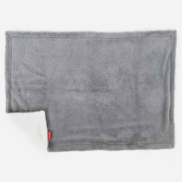 Plaid / Couverture Sherpa - Fausse Fourrure Nounours Gris Foncé 01