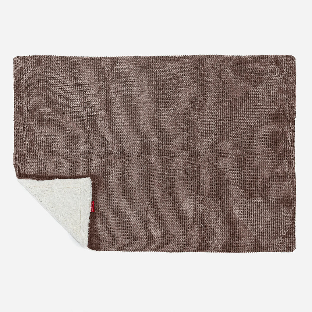 Plaid / Couverture Sherpa - Pompon Chocolat 03