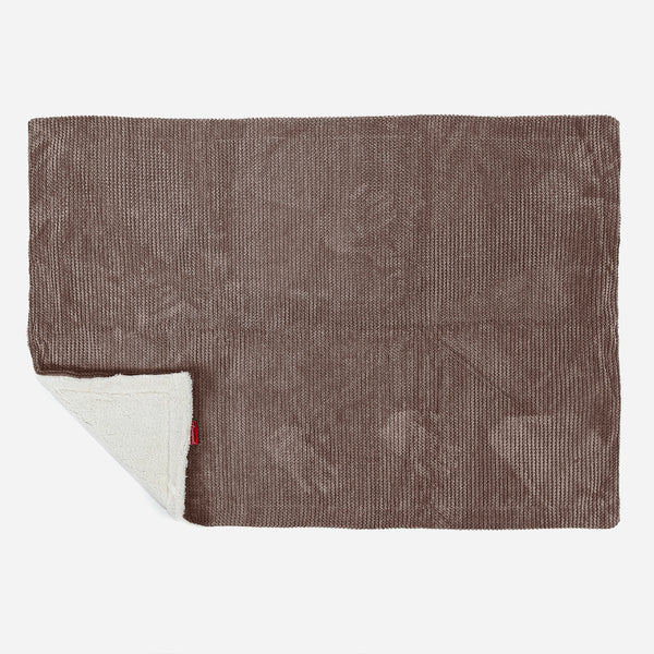 Plaid / Couverture Sherpa - Pompon Chocolat 01