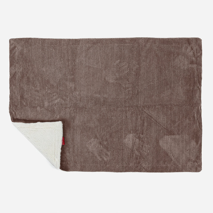 Plaid / Couverture Sherpa - Pompon Chocolat 03