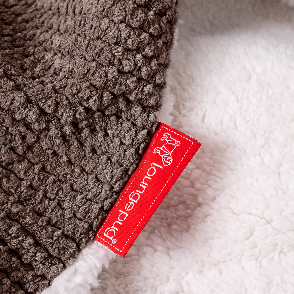 Plaid / Couverture Sherpa - Pompon Chocolat 04