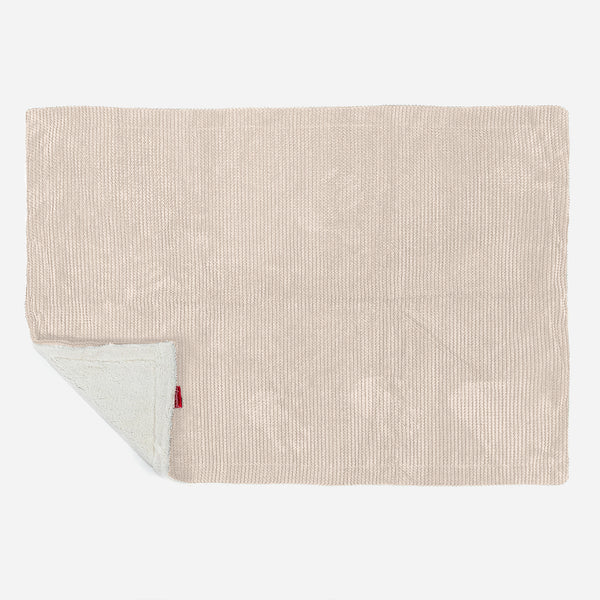 Plaid / Couverture Sherpa - Pompon Crème 02