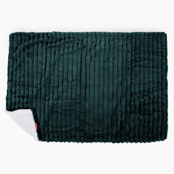 Plaid / Couverture Sherpa - Velours Côtelé Ultra Pelucheux Bleu Canard 02