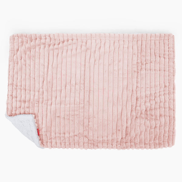 Plaid / Couverture Sherpa - Velours Côtelé Ultra Pelucheux Rose Pastel Fabric Close-up Image