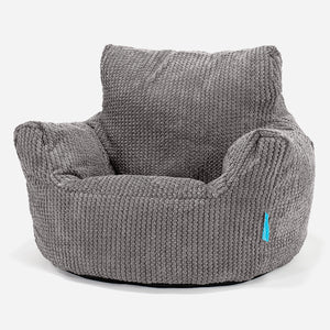 Fauteuil Pouf Bambin 1-3 ans - Pompon Anthracite