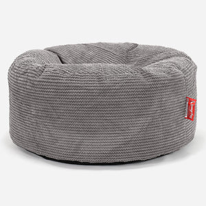 Pouf Design Rond - Pompon Anthracite