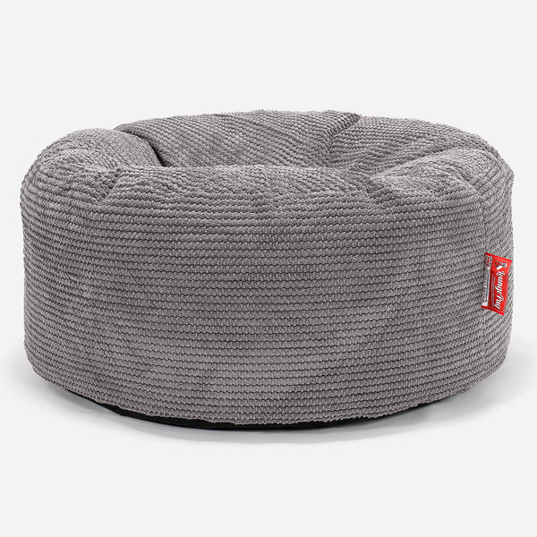 Pouf Design Rond - Pompon Anthracite 01