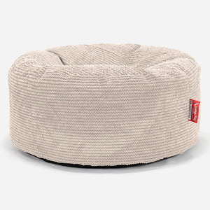 Pouf Design Rond - Pompon Crème
