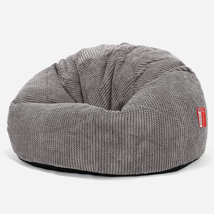 Pouf Poire Classique - Pompon Anthracite 01