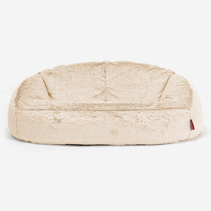 Pouf Canapé Bubble - Fausse Fourrure Lapin Blanc