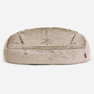 Pouf Canapé Bubble - Fausse Fourrure Lapin Brun Doré