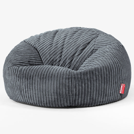 Pouf Canapé Classique - Côtelé Gris Acier 01