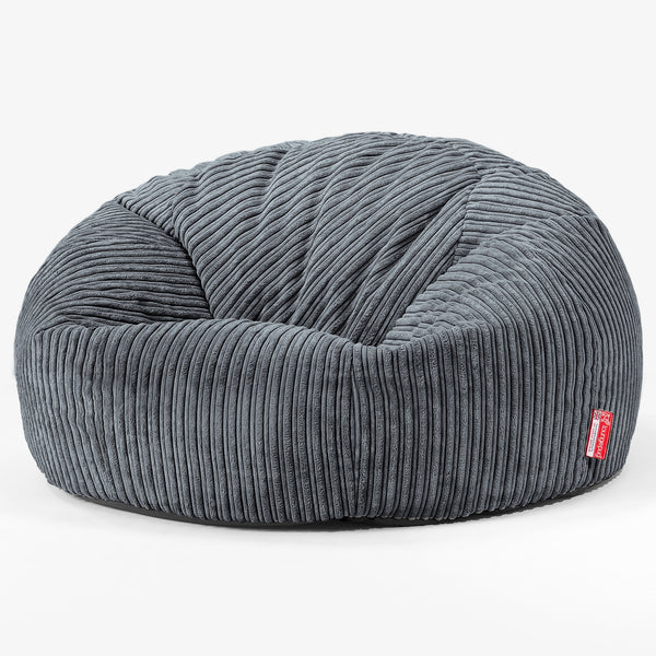 Pouf Canapé Classique - Côtelé Gris Acier 01