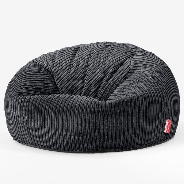 Pouf Canapé Classique - Côtelé Noir 01