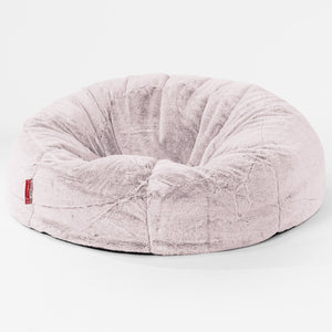 Pouf Canapé Classique - Fausse Fourrure Lapin Rose Pastel