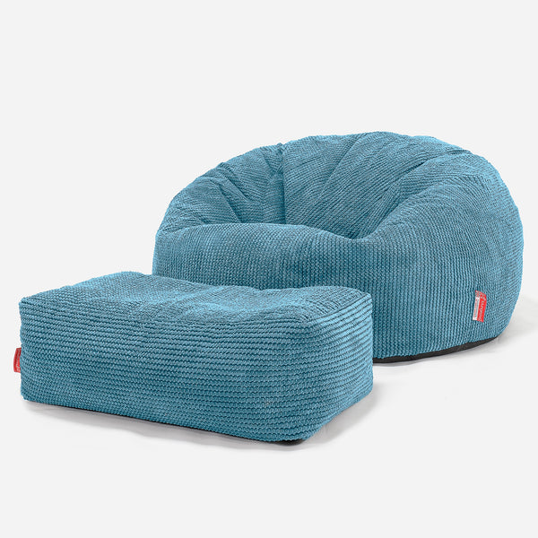 Pouf Canapé Classique - Pompon Mer Égée 01