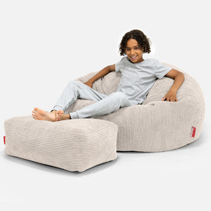 Canapé Pouf pour Enfant 6-14 ans - Pompon Crème