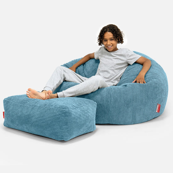 Canapé Pouf pour Enfant 6-14 ans - Pompon Mer Égée 01
