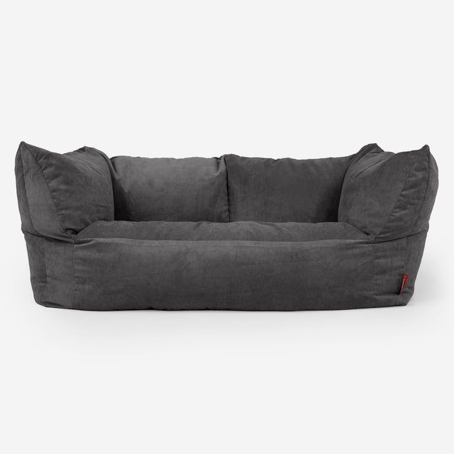 Pouf Canapé Ruben - Velours Côtelé Fin Anthracite 01