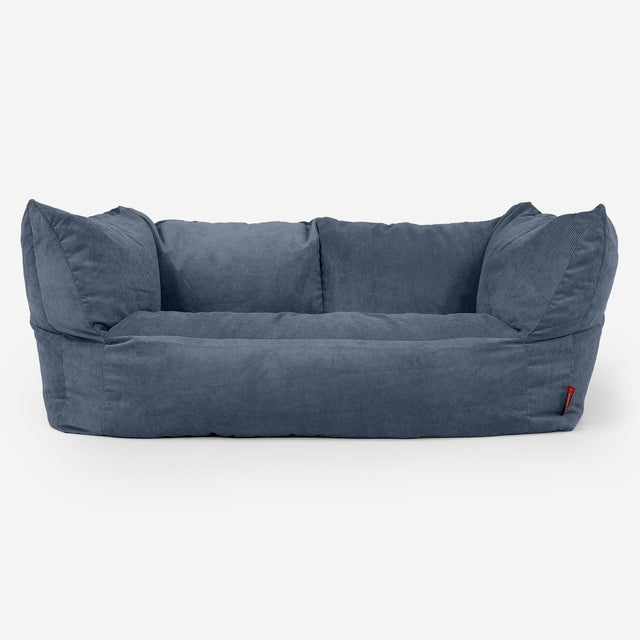 Pouf Canapé Ruben - Velours Côtelé Fin Bleu Marine 01