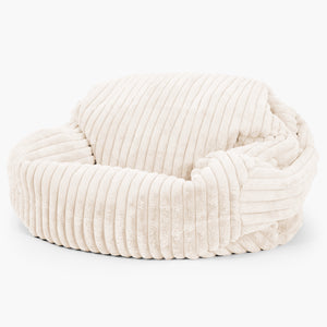 Pouf Canapé Sabine - Velours Côtelé Ultra Pelucheux Crème