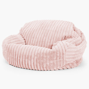 Pouf Canapé Sabine - Velours Côtelé Ultra Pelucheux Rose Pastel