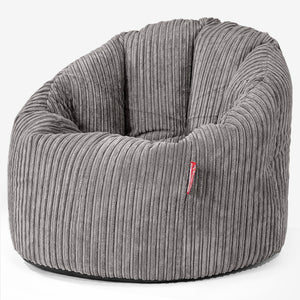 Pouf Chaise Design - Côtelé Anthracite