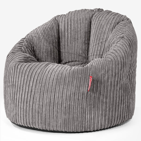 Pouf Chaise Design - Côtelé Anthracite 01
