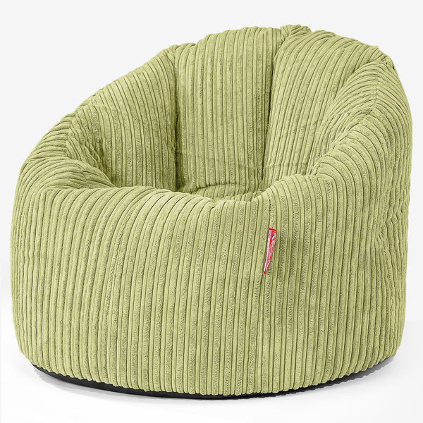 Pouf Chaise Design - Côtelé Vert Acide 01