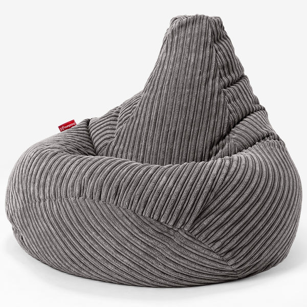 Pouf Gamer pour Enfant 6-14 ans - Côtelé Anthracite 01