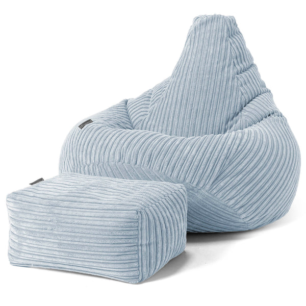 Pouf Gamer pour Enfant 6-14 ans - Côtelé Bébé Bleu 01