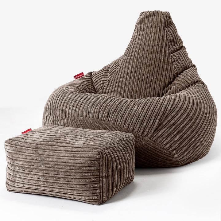 Pouf Gamer pour Enfant 6-14 ans - Côtelé Moka 03