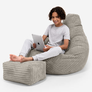 Pouf Gamer pour Enfant 6-14 ans - Côtelé Vison