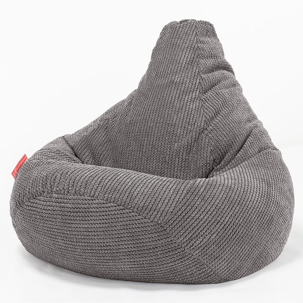 Pouf Gamer pour Enfant 6-14 ans - Pompon Anthracite 01