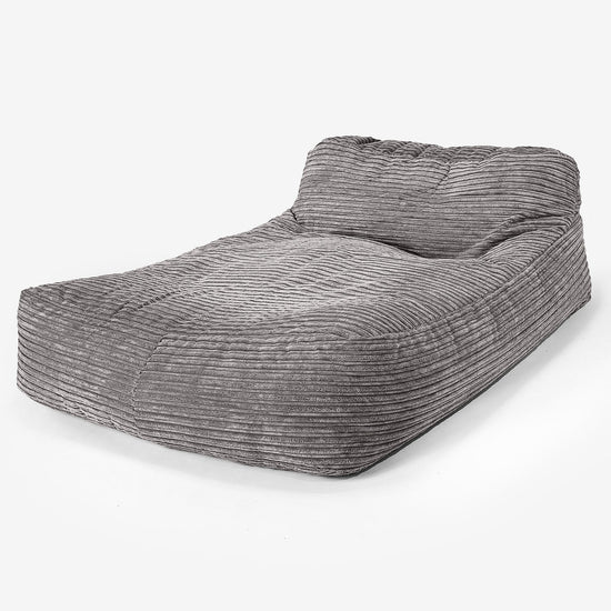 Chaise Longue (2 Personnes) - Côtelé Anthracite 01