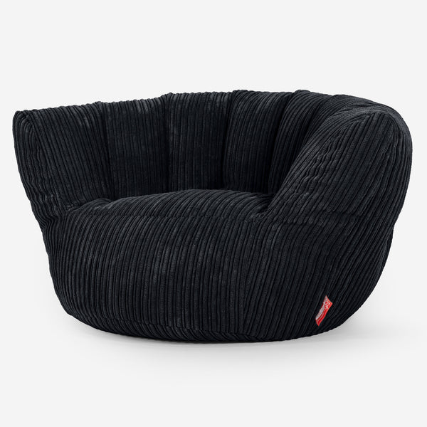 Pouf Charles Vintish - Côtelé Noir 02