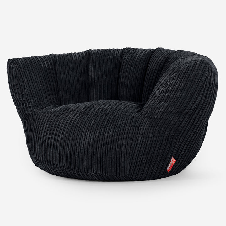 Pouf Charles Vintish - Côtelé Noir 02