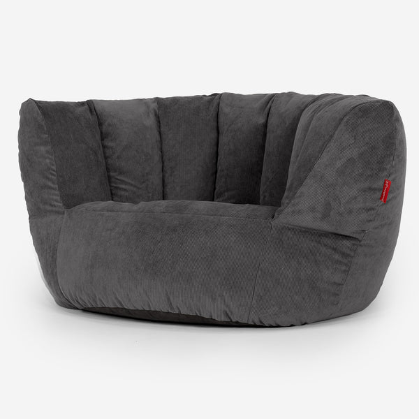 Pouf Charles Vintish - Velours Côtelé Fin Anthracite 02