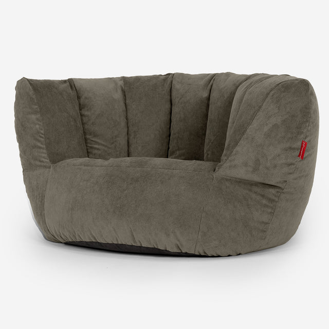 Pouf Charles Vintish - Velours Côtelé Fin Olive 02